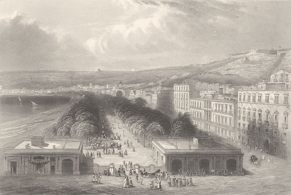 ITALY. Villa Royal, Naples c1856 old antique vintage print picture